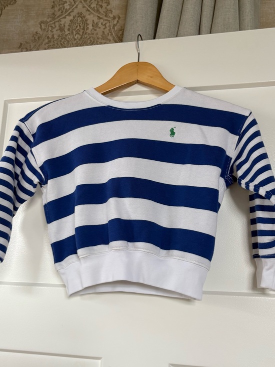 Polo Ralph Lauren Other - Polo by Ralph Lauren Blue and White Striped French Terry Cloth Sweatshirt Size 6